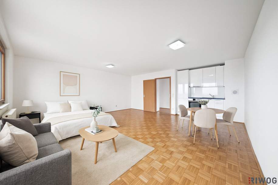 Helle Neubauwohnung mit Parkblick in U-Bahnnähe bei Donauinsel | Vermietung im freien Mietzins möglich | Tiefgaragenplatz und Einbauküche vorhanden, Wohnung-kauf, 290.000,€, 1020 Wien 2., Leopoldstadt