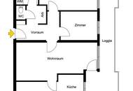 Weg vom Straßenlärm - Ruhige, sehr gut geschnittene 3-Zi-Whg mit gr. Loggia und Tiefgaragenplatz