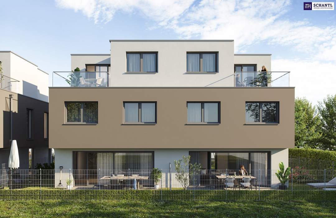 Baustart ist bereits erfolgt!!!! Einziehen und Wohlfühlen: Neubau-Duo mit Garten und Terrasse in Wien! Erstbezug! Deckenkühlung! Luft/Wasser-Wärmepumpe!