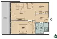 Ruhelage: großzügige 2-Zimmer Wohnung mit großer Loggia