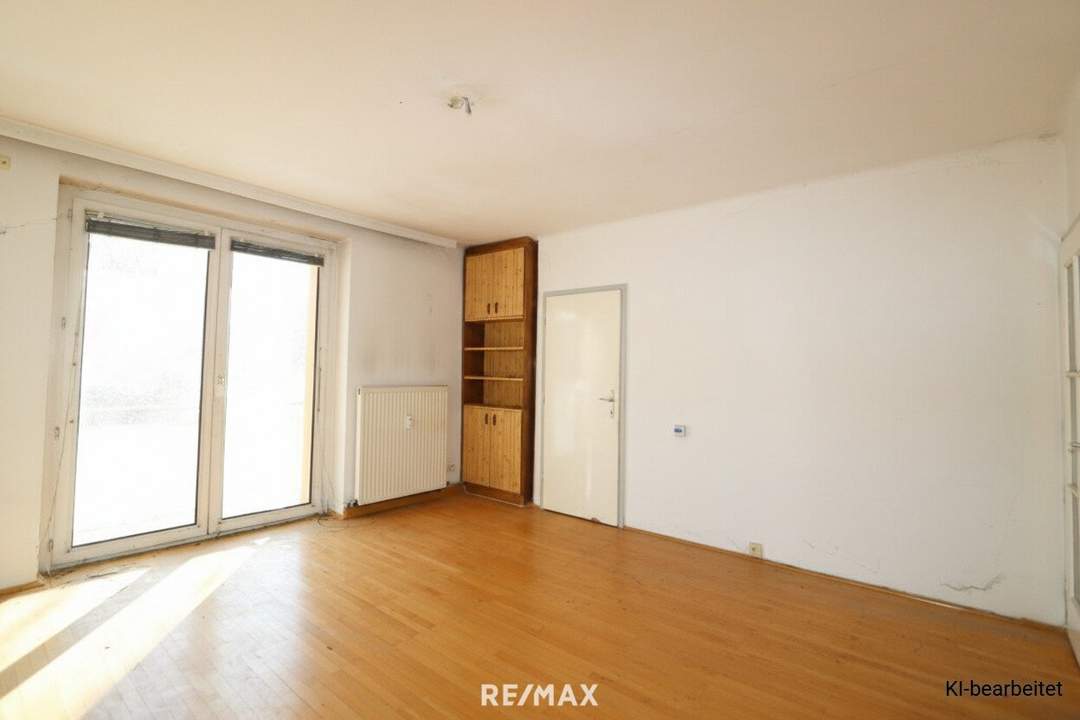 Sanierungsbedürftige 1-Zimmerwohnung mit Balkon fußläufig zum Krankenhaus