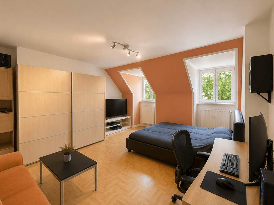 1-Zimmer-Dachgeschosswohnung ab Herbst zu vermieten