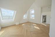 Über den Dächern des Stuwerviertels: elegante 3-Zimmer-Dachgeschosswohnung mit privater Dachterrasse nahe Prater