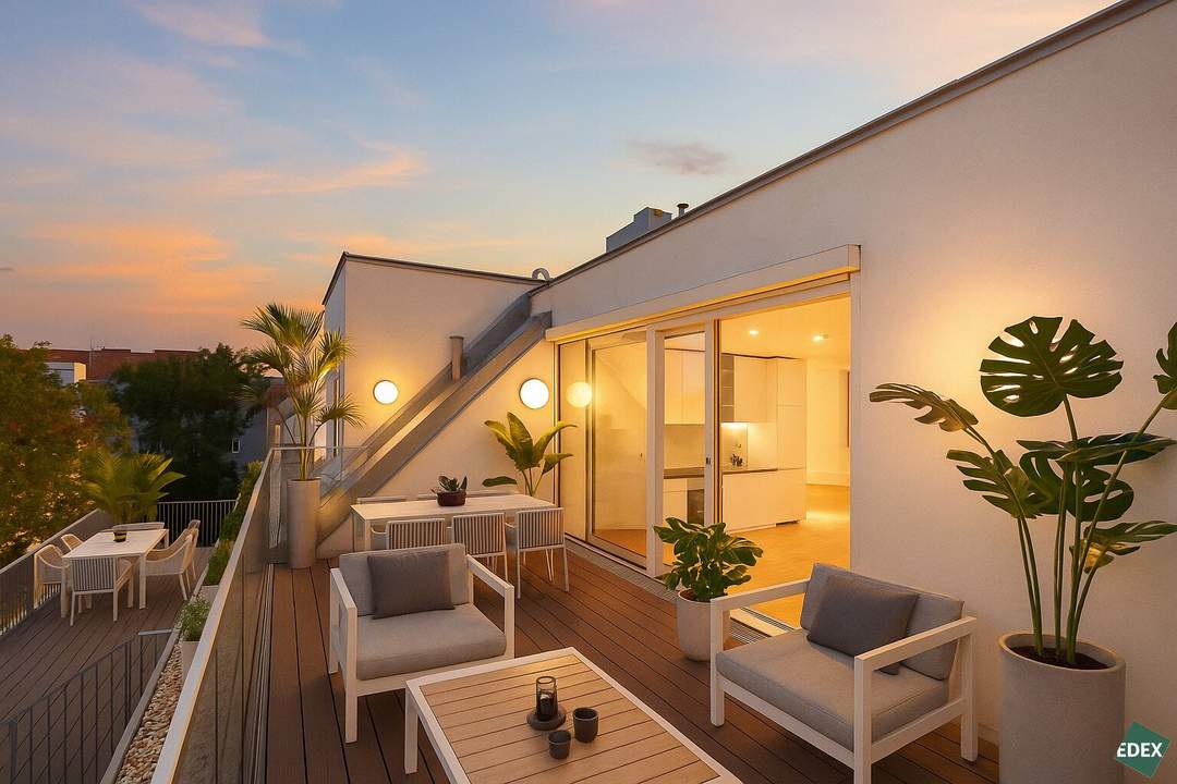 Sandleiten 64 | Klimatisierte 2-Zimmer-Dachgeschosswohnung mit Terrasse in Hofruhelage
