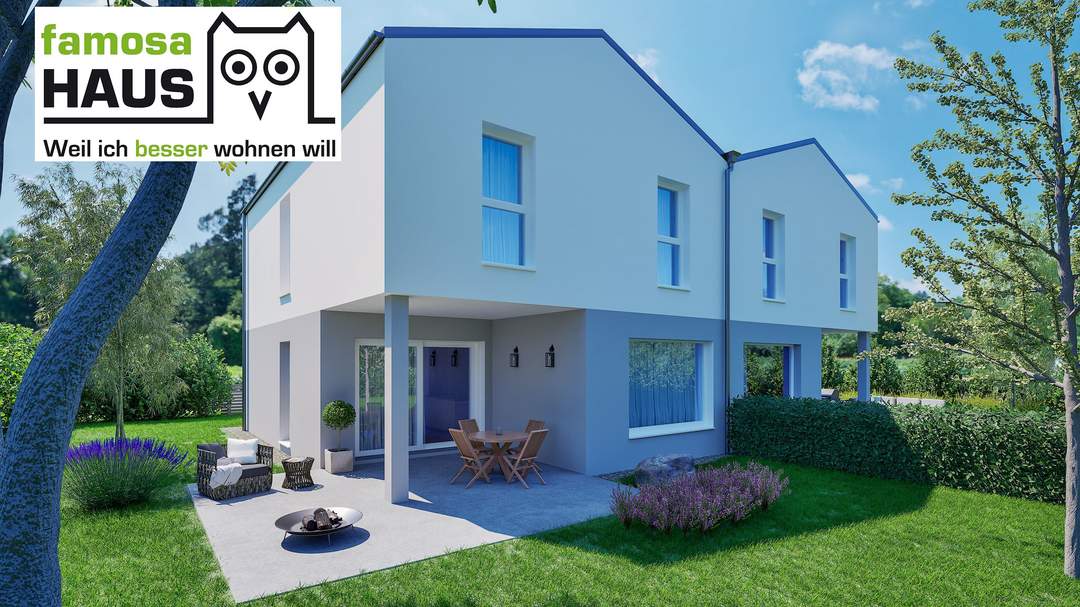 Wohnbaugefördertes Einzelhaus, ziegelmassiv, mit 117m² Wohnfläche, 28m² Terrasse, Eigengrund und 2 Parkplätze