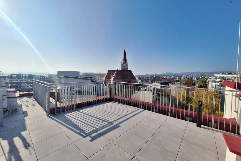 ERSTBEZUG: Exklusives Penthouse mit 360° Dachterrasse und Blick auf Gloriette, Wohnung-miete, 2.690,00,€, 1140 Wien 14., Penzing