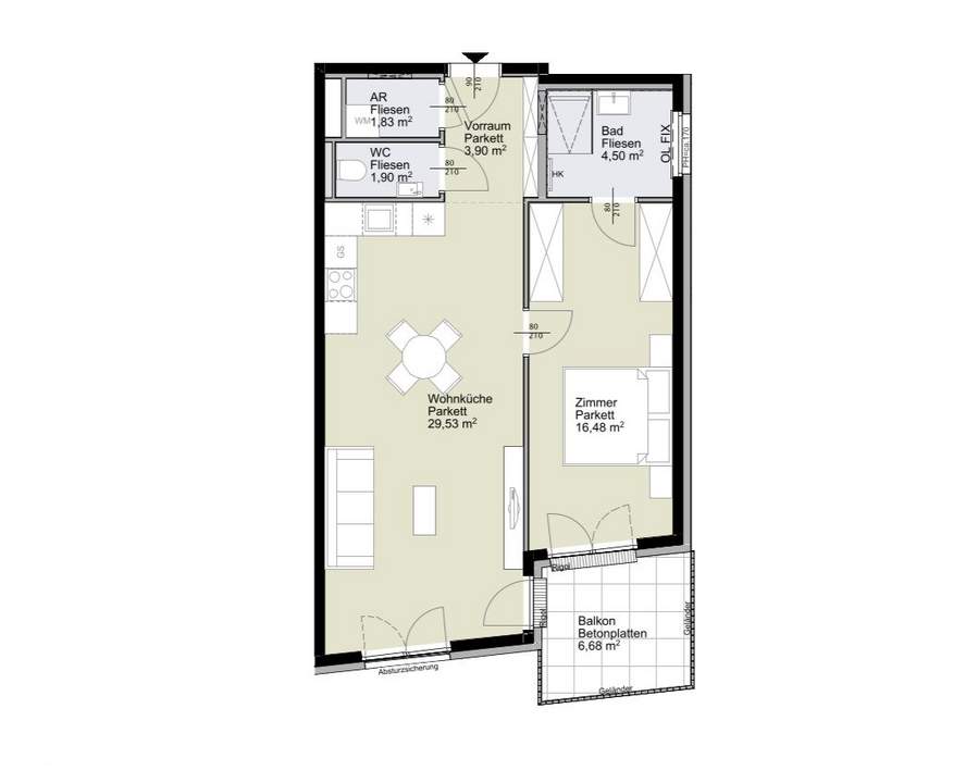 Erstbezug ab Februar! Sonnige 2-Zimmer-Balkonwohnung im 19. Bezirk zu vermieten!