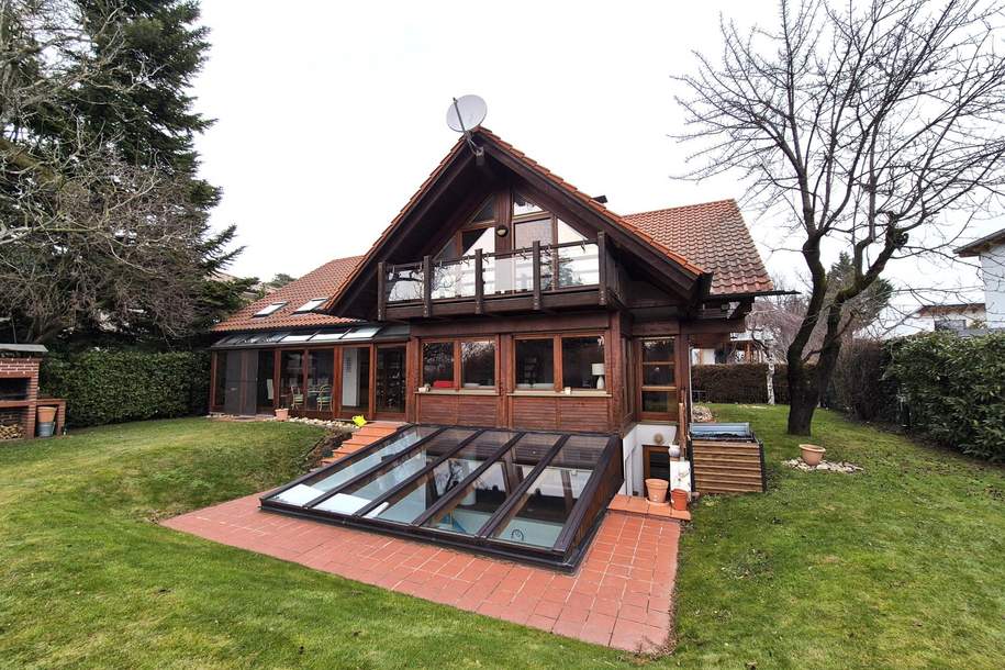 BEGEHRTE WOHNLAGE AM MÜHLWASSER: HOCHWERTIGES WOHNJUWEL ALS EINFAMILIENHAUS IN AUSGEZEICHNETER, SEHR RUHIGER WOHNLAGE MIT HALLENBAD, SAUNA UND FITNESSRAUM, Haus-kauf, 1.270.000,€, 1220 Wien 22., Donaustadt