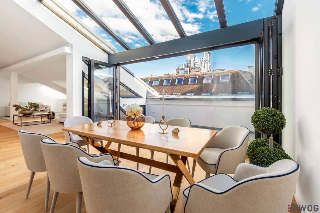 Exklusive Penthouse-Residenz in 1010 Wien – Erstbezug mit ca. 10,22 m² Terrasse auf Wohnebene, 5 Zimmer, ca. 315,98 m²