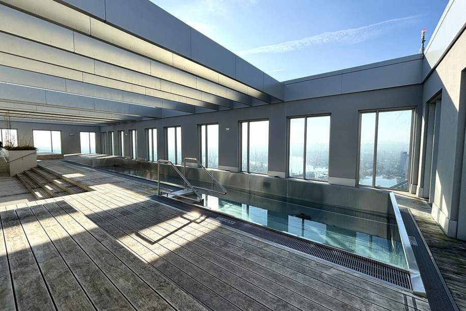 U1 KAGRAN I Moderne Wohnung mit Loggia I Rooftop POOL I FITNESSRAUM I SAUNA, Wohnung-miete, 1.617,92,€, 1220 Wien 22., Donaustadt