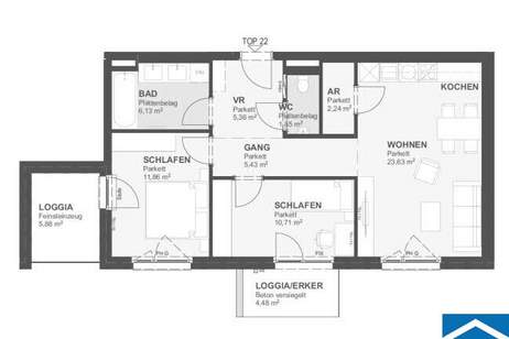 "Bonsai" - Ihr neues Renditeobjekt in Wiens Naherholungsgebiet, Wohnung-kauf, 404.200,€, 1220 Wien 22., Donaustadt