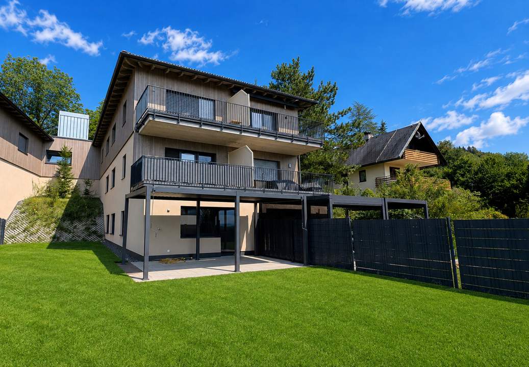 MODERNE 3-ZIMMER-GARTENWOHNUNG MIT 165 m² EIGENGARTEN IN UNMITTELBARER NÄHE ZUM FAAKER SEE