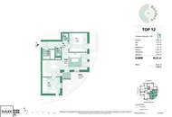 Erstbezug nahe U4 in Grünlage: klimatisierte 3 Zimmer DG-Wohnung mit Süd-Ost-Balkon | Rondelle XIV - Top 12