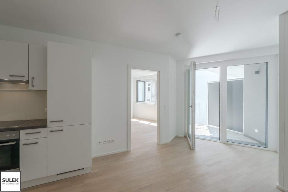 ab August verfügbar: 2 Zimmer Wohnung mit hofseitiger Loggia in der Kaiserstraße, Wohnung-miete, 1.095,00,€, 1070 Wien 7., Neubau