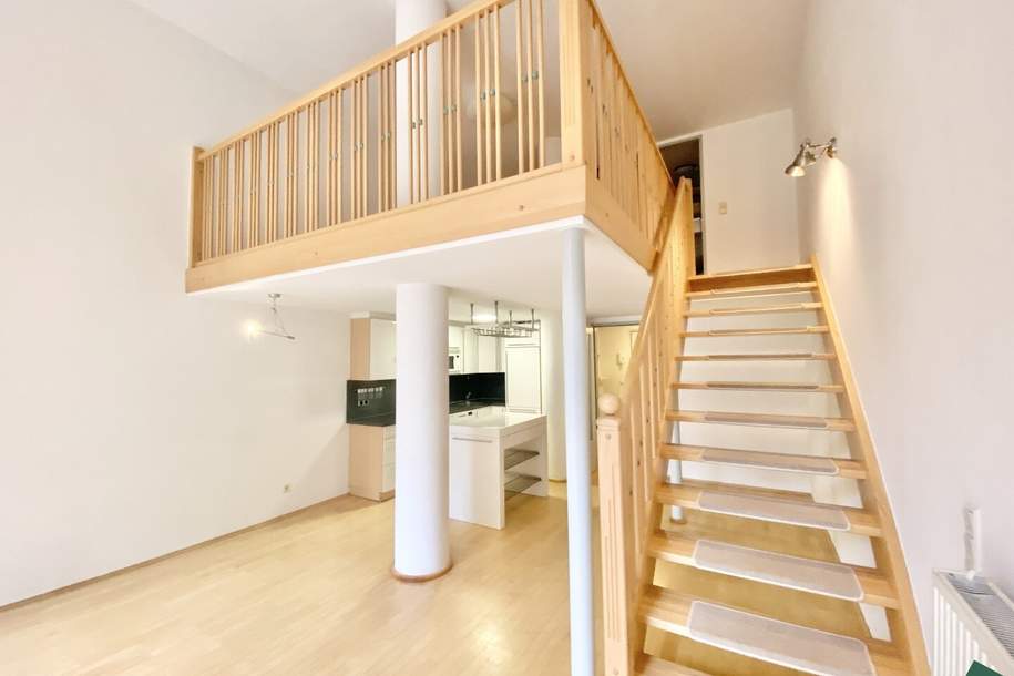 Außergewöhnliche Galerie-Wohnung mit Garten nähe U4 Braunschweiggasse, Wohnung-miete, 1.199,00,€, 1140 Wien 14., Penzing