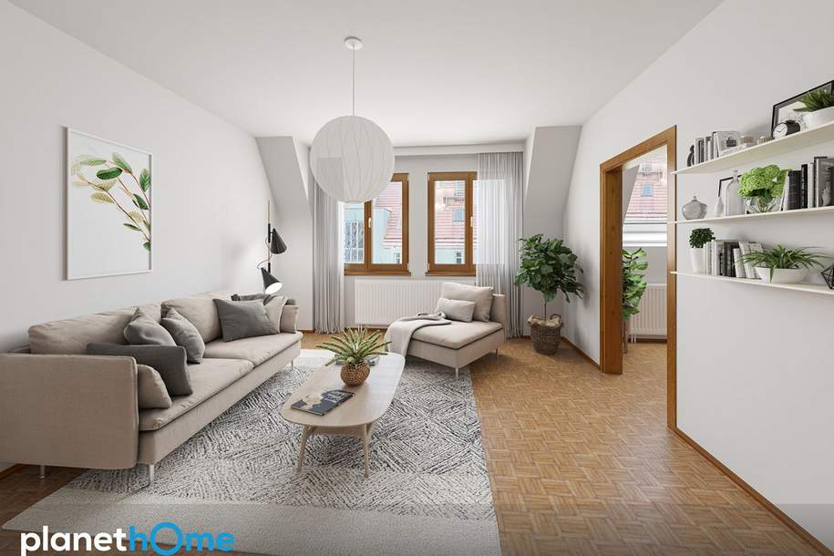 Sonnige 3-Zimmer-Dachgeschosswohnung in ruhiger Döblinger Lage, Wohnung-kauf, 390.000,€, 1190 Wien 19., Döbling