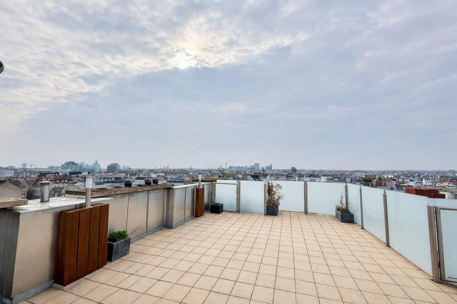 Exklusive 5-Zimmer-Luxus-Maisonette mit Dachterrassen &amp; 360°-Panoramablick über Wien, Wohnung-miete, 3.499,00,€, 1060 Wien 6., Mariahilf