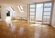 ZELINKAGASSE, DACHGESCHOSS, klimatisierte 157 m2 Maisonette mit 18 m2 Terrasse, 4 Zimmer, Küche, Wintergarten, 2 Bäder, Börse-Nähe