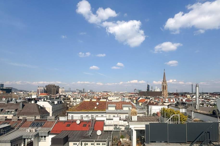 360° CITY VIEW - STYLISCHE DACHGESCHOSSMAISONETTE MIT TERRASSE UND DACHTERRASSE NÄHE 1.BEZIRK / WIEN MITTE / U3 / U4 / ROCHUSMARKT / URANIA, Wohnung-kauf, 1.149.000,€, 1030 Wien 3., Landstraße