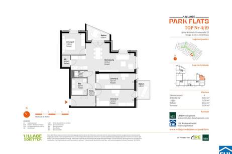 Nachhaltige Investition in eine aufstrebende Umgebung: Die PARK FLATS, Wohnung-kauf, 180.000,€, 1030 Wien 3., Landstraße