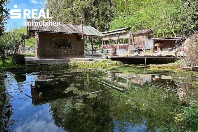 Waldflächen mit Betriebshalle, Reitplatz und Fischteich, Gewerbeobjekt-kauf, 539.000,€, 4522 Steyr-Land