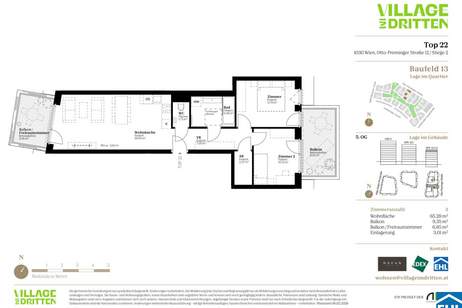URBAN DAHEIM - VILLAGE IM DRITTEN, Wohnung-kauf, 354.000,€, 1030 Wien 3., Landstraße