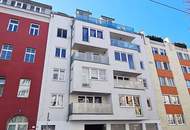TERRASSENHIT, LORYSTRASSE, vermietete 50 m2 Neubau mit 38 m2 Terrasse, 2 Zimmer, Komplettküche, Duschbad, Parketten, 4. Liftstock