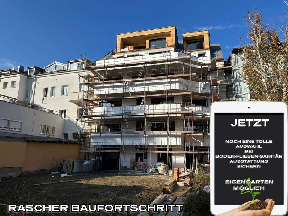 LINZ/URFAHR (Auberg) : NEUBAU - EIGENTUMSWOHNUNG ca. 76,65 m² Wohnfläche, 3 Zimmer + Balkon, inkl.Tiefgaragenstellplatz + EIGENGARTEN möglich