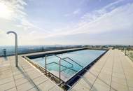360-TOUR / TOLLER FERNBLICK mit großem BALKON direkt am Erholungsgebiet Wienerberg, ROOFTOP-POOL!