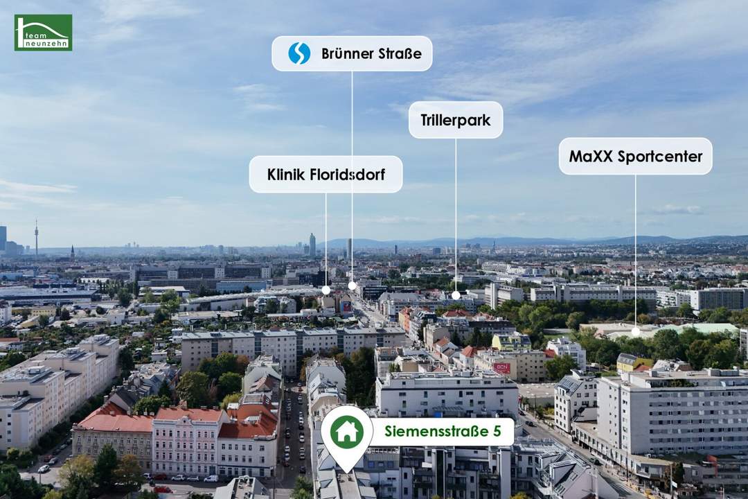 Urbanes Wohnen mit Wohlfühlfaktor in Floridsdorf - Moderne 2-Zimmer-Wohnung mit optimaler öffentlicher Verkehrsanbindung!