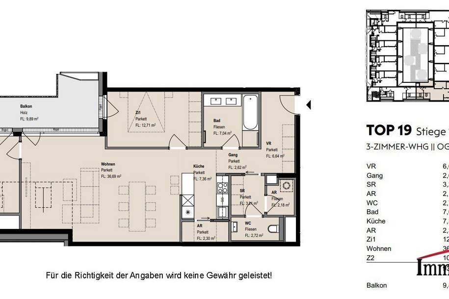 TOPLAGE und ERSTBEZUG: Hofseitige, moderne 3-Zimmerwohnung mit Balkon! Besichtigung ab Februar 2025 möglich!, Wohnung-miete, 2.850,00,€, 1070 Wien 7., Neubau