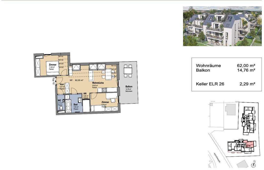 Neues Projekt in der Schwarzelackenau beim Marchfeldkanal - noch 18 Einheiten verfügbar!
