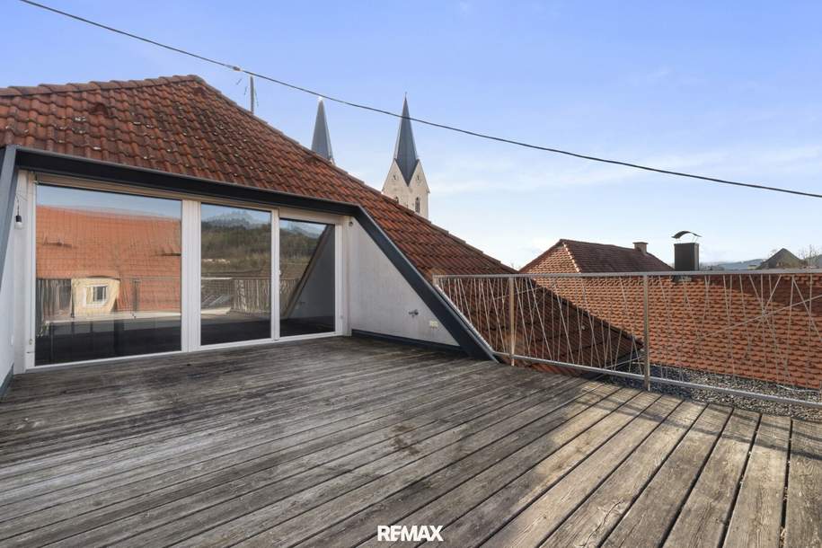 Besonderes Wohnambiente mit sonniger Dachterrasse: Exklusive Maisonette-Wohnung zur Miete im Zentrum von St. Andrä, Wohnung-miete, 1.375,00,€, 9433 Wolfsberg