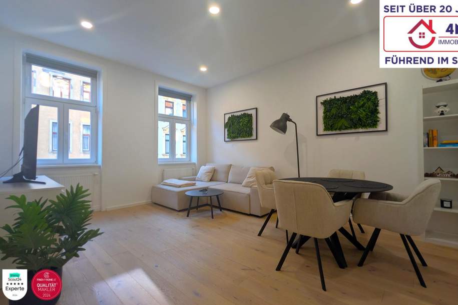 Stilvolle 2-Zimmer-Wohnung (42 m²) – frisch saniert &amp; hochwertig ausgestattet, Wohnung-kauf, 219.000,€, 1200 Wien 20., Brigittenau