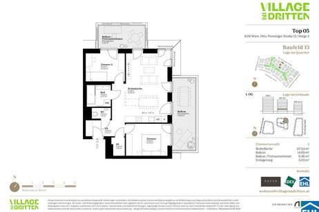 URBAN DAHEIM - VILLAGE IM DRITTEN, Wohnung-kauf, 568.000,€, 1030 Wien 3., Landstraße