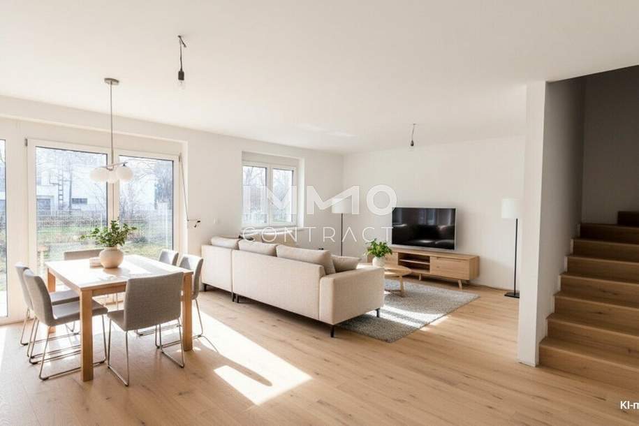 Mietkauf: Hell, geräumig, modern - Doppelhaushälfte im Erstbezug in attraktiver Lage, Haus-miete, 1.398,79,€, 2490 Wiener Neustadt(Land)