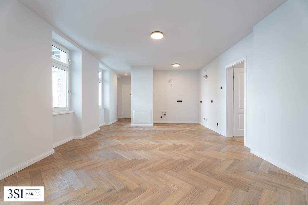 Stilvoll wohnen mit Grünblick – sanierter 2-Zimmer-Altbau mit Balkon in ruhiger Lage
