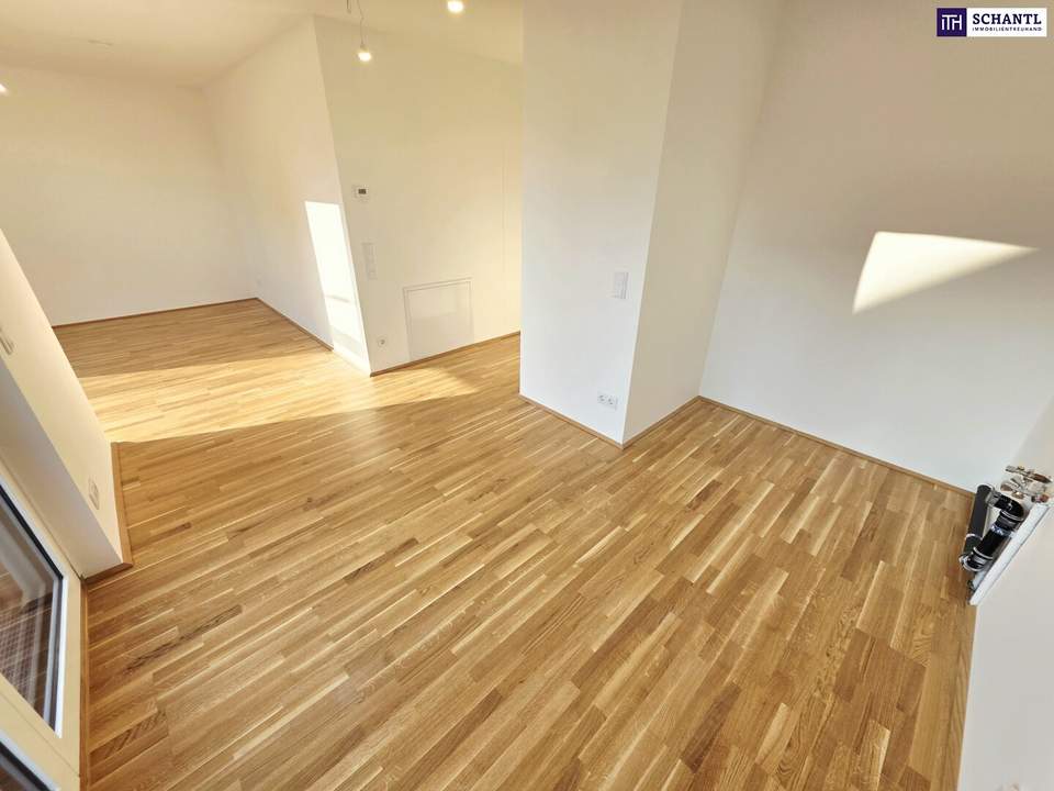 Mehr Natur - Weniger Hektik! WOW- Hier will ich leben! TOP-Neubauprojekt - Klimaaktiv Bronze! Ideale Raumaufteilung + Luftwärmepumpe und Solaranlage + Grün- und Ruhelage + Garage! Wiens schönste Wasser-Platzl ums Eck!