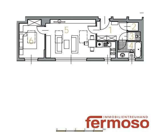 Moderne 2-Zimmer-Wohnung 51m², 4. Etage, 1040 Wien, mit Einbauküche & Keller zu mieten!
