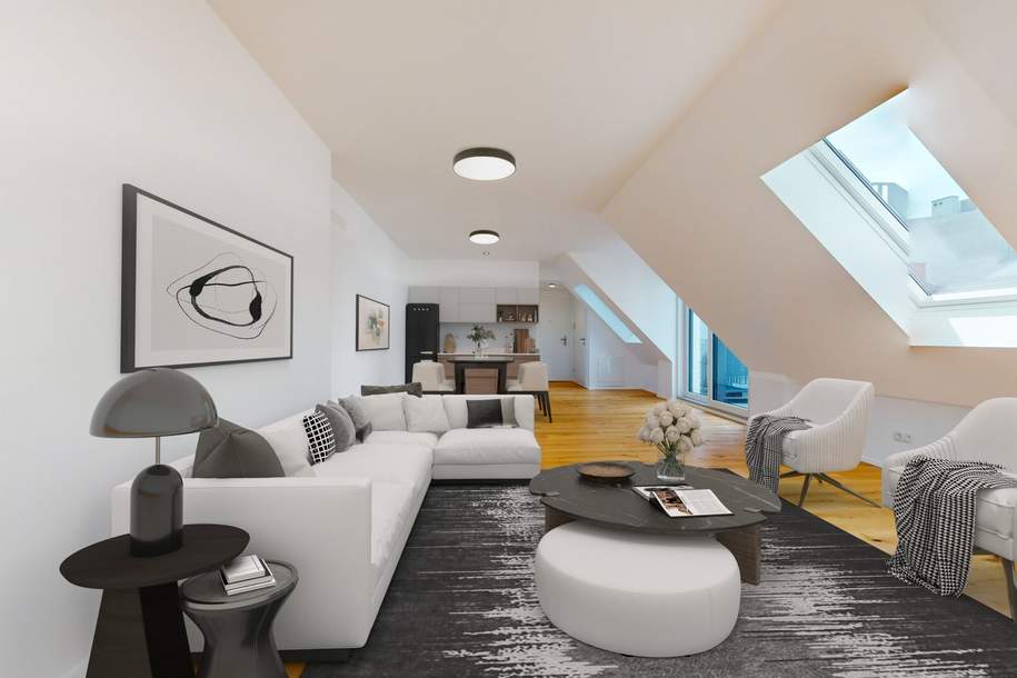 First occupancy! Modern penthouse flat with open space in a quiet location, Wohnung-kauf, 481.815,€, 1050 Wien 5., Margareten