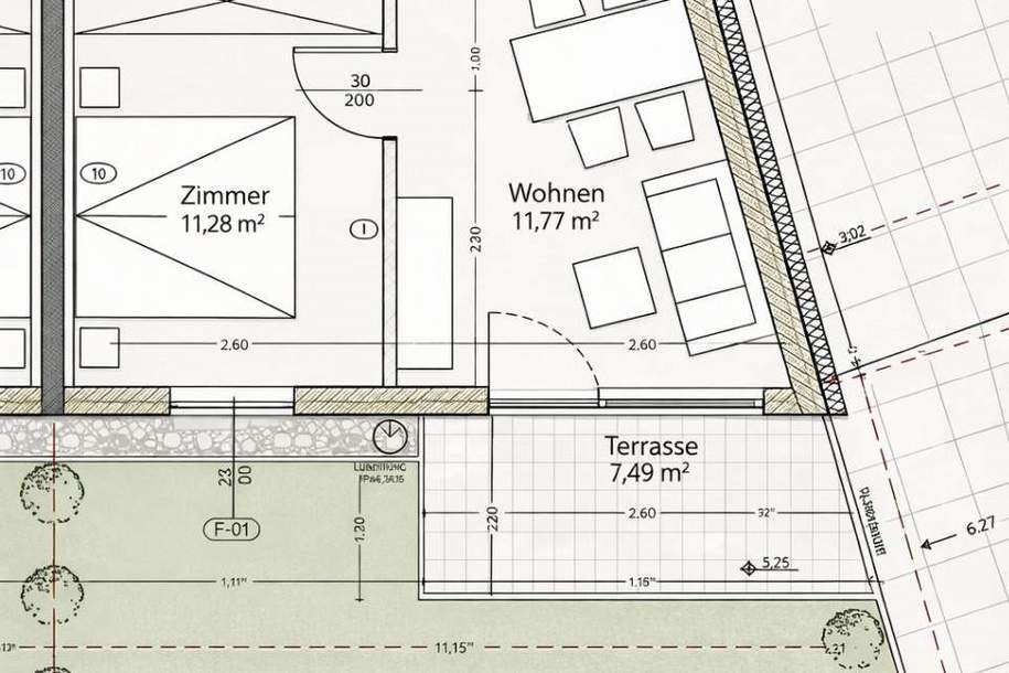 Niedrige Heizkosten I 2-Zimmer-Wohnung mit Terrasse & Garten in zentraler Lage, Wohnung-miete, 559,93,€, 8020 Graz(Stadt)