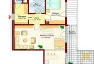 Helle 2-Zimmer-Terrassen-Wohnung mit PKW-Abstellplatz, Alte Donau