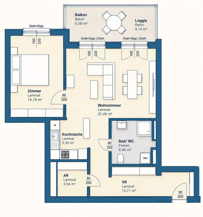 Modern & komfortabel | 2 Zimmer-Wohnung