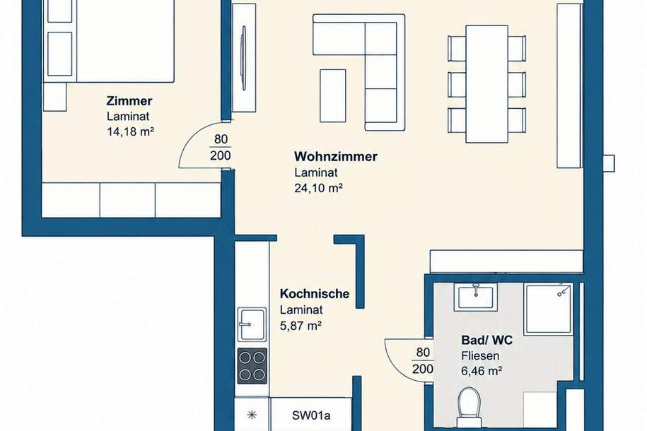 Komfortables Wohnen nahe Grazer Hauptbahnhof, Wohnung-miete, 842,78,€, 8020 Graz(Stadt)