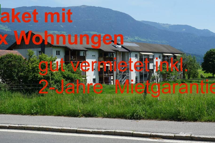 4x 2-Zimmer Wohnungen mit Mietgarantie für 48 Monate mit 4% Rendite. Solide Anlage. (14 Whng. bereits verkauft)! - JETZT ZUSCHLAGEN, Gewerbeobjekt-kauf, 341.051,€, 9711 Villach Land