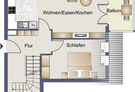 Traumhafte 4 Zimmer-Dachgeschoss-Maisonette mit Balkon in absoluter Ruhelage