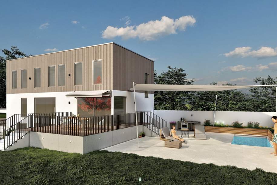 Designer-Einfamilienhaus mit großzügigem Garten und Pool, Haus-kauf, 1.750.000,€, 2103 Korneuburg