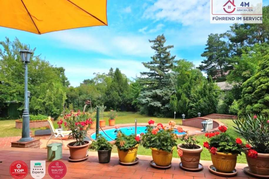 NEUE PREIS !!!! Bungalow Haus mit ausserordentlich großem Garten und Swimmingpool, Haus-kauf, 690.000,€, 2231 Gänserndorf