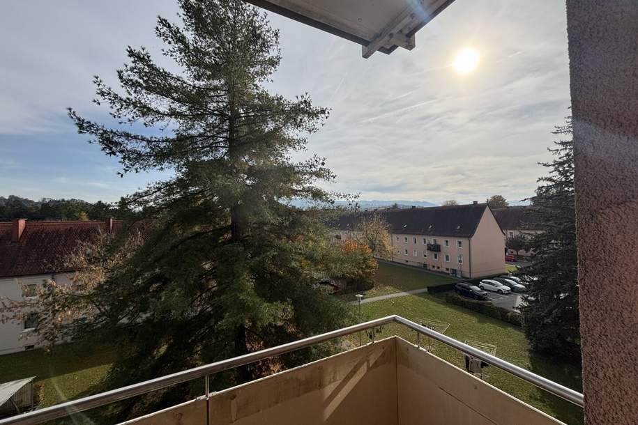Sonnige Aussichten in ruhiger Grünlage: großzügige 2-Zimmer-Wohnung mit gemütlichem Balkon, moderner Dusche und heller Küche im 3. OG (inkl. Aufzug) – ideal für Singles oder Paare in Steyr-Münichholz!, Wohnung-miete, 740,03,€, 4400 Steyr(Stadt)
