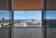 SENSATIONELLER BLICK über den GRÜNEN PRATER vom 26. Stock (oberste Wohnetage)! Roof-Top-Pool + Fitness + Concierge-Service + Garage